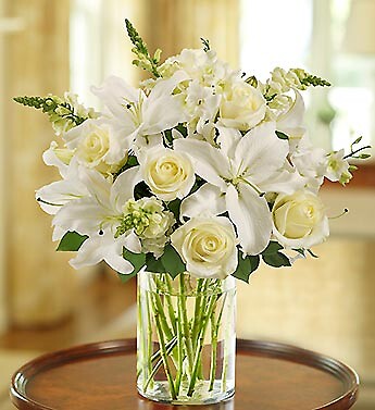 Classic All White Arrangement for Sympathy